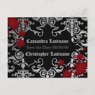 Cartão Postal De Anúncio Casamento Vampiro Halloween   Guardar a data