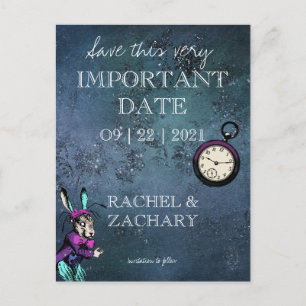 Cartão Postal De Anúncio Casamento Vintage Alice no País das Maravilhas Sal