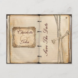 Cartão Postal De Anúncio Casamento vintage Salvar a data
