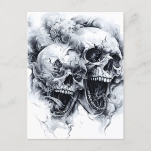 Cartão Postal De Anúncio Caveira Fantasma da Meia-Noite