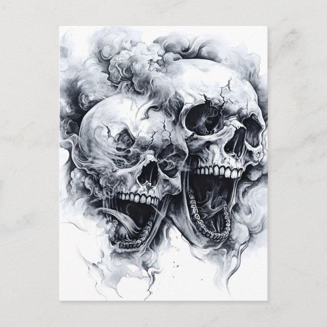 Cartão Postal De Anúncio Caveira Fantasma da Meia-Noite (Frente)