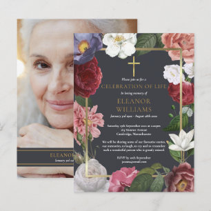 Cartão Postal De Anúncio Celebração da Cruz de Ouro da Rosa Floral Foto