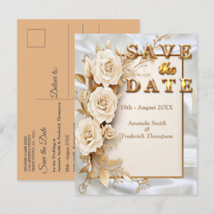 Cartão Postal De Anúncio Celebrações com Flores Brancas em torno de seda