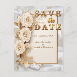 Cartão Postal De Anúncio Celebrações com Flores Brancas em torno de seda