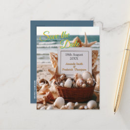 Cartão Postal De Anúncio Celebrações de Casamento à Beira-Mar na Praia