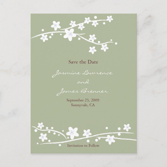 Cartão Postal De Anúncio Cerejeiras Floridas Verde (Frente)