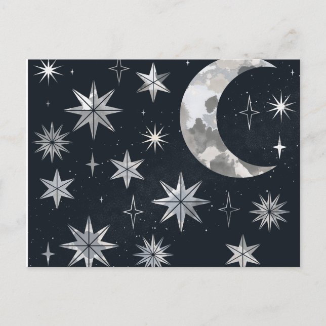 Cartão Postal De Anúncio Céu Estimulante Noturno (Frente)