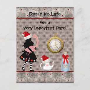 Cartão Postal De Anúncio Chá de Bebê Wonderland Natal Salve a Data