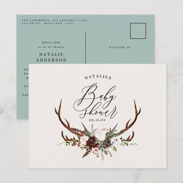 Cartão Postal De Anúncio Chá de fraldas de estábulo de guião botânico russo (Frente/Verso)