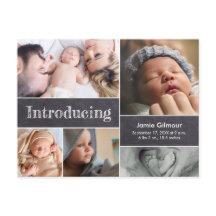 Chalkboard Apresentando Recém-Nascido Colagem de F