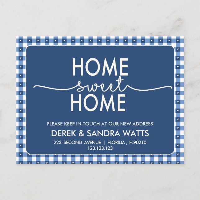 Cartão Postal De Anúncio Change of address we have moved house rustic (Frente)