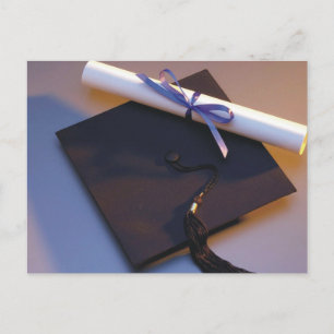 Cartão Postal De Anúncio Chapéu De Graduação E Diploma