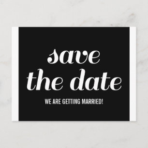 Cartão Postal De Anúncio Charm Save the Date Postcard, Preto