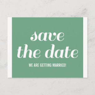 Cartão Postal De Anúncio Charm Save the Date Postcard, Verde