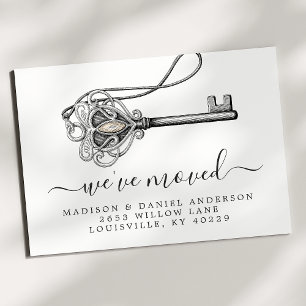 Cartão Postal De Anúncio Chave Antiga Vintage Antiga Nova Mudança de Casa