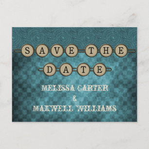 Cartão Postal De Anúncio Chaves Steampunk Azul Salvem o Cartão-Postal de Da