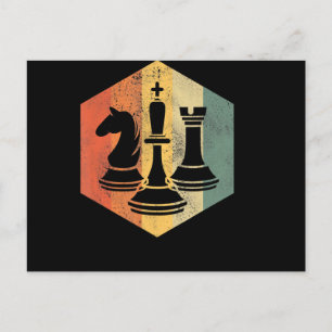 Cartão Postal De Anúncio Chess Lover Knight King Rook Chess Colorful Gift