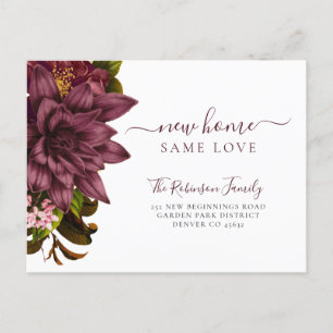 Cartão Postal De Anúncio Chic floral botânico elegante mudança