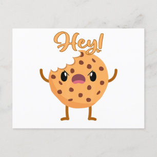 Cartão Postal De Anúncio Chip Cookie Engraçado Uma Mordida Tirada