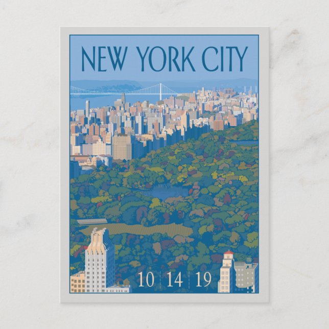 Cartão Postal De Anúncio Cidade de Nova York | Salve a Data (Frente)