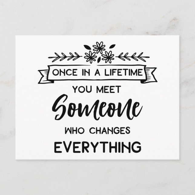 Cartão Postal De Anúncio Citação de Amor Pensando em Você Te Amo Amizade (Frente)