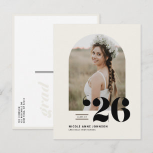Cartão Postal De Anúncio Classe Boho de Graduação de Foto em Arch 2025
