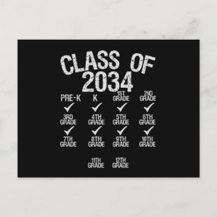 Cartão Postal De Anúncio Classe De 2034 Cresce Comigo Graduação - 6 Grau