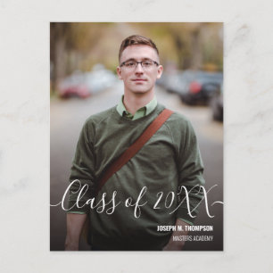Cartão Postal De Anúncio Classe de Nome de Foto do Formando Masculino 2021