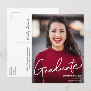 Cartão Postal De Anúncio Classe de Segundo grau Personalizado de Foto