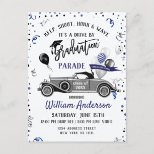 Cartão Postal De Anúncio Classe engraçada de 2024 DRIVE BY Festa de formatu