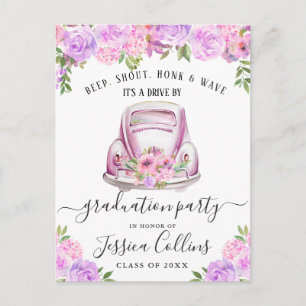 Cartão Postal De Anúncio Classe engraçada de 2024 DRIVE BY Festa de formatu
