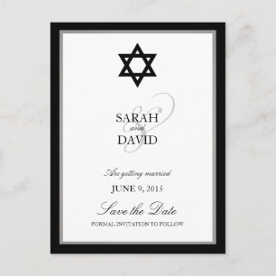 Cartão Postal De Anúncio Clássico Estrela de Davi Casamento Judaico Salve a