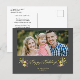 Cartão Postal De Anúncio Clássico Pandêmico Felizes Festas Foto Personaliza