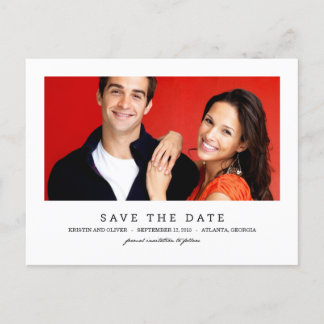 Cartão Postal De Anúncio CLEAN 1 Photo Save The Date Postcard