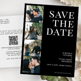 Cartão Postal De Anúncio CÓDIGO QR 4 fotos tipografia casamento negro