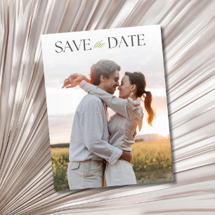 Cartão Postal De Anúncio Código QR de Foto Elegante para Casamento Save the
