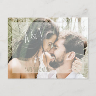 Cartão Postal De Anúncio Código QR do site de casamento de foto Salve a dat