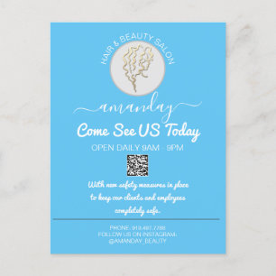 Cartão Postal De Anúncio Códigos QR do logotipo promocional Be Safe Cabelei