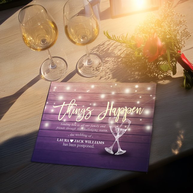 Cartão Postal De Anúncio Coisas acontecem Adiamento de Casamento Mudança de (Criador carregado)