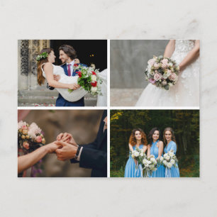 Cartão Postal De Anúncio Colagem de fotos Agradecimento de Casamento