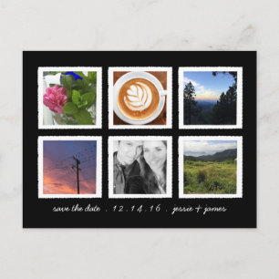 Cartão Postal De Anúncio Colagem de Fotos Antigas Salve a Data