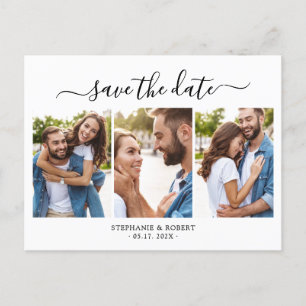 Cartão Postal De Anúncio Colagem de Fotos Chic 3 Orçamento de Casamento Sal