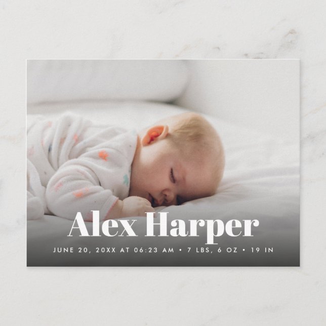 Cartão Postal De Anúncio Colagem de fotos clássica Nascimento (Frente)