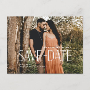 Cartão Postal De Anúncio Colagem de Fotos de Casal Simples Save The Date