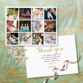 Cartão Postal De Anúncio Colagem de Fotos de Casamento Moderna Elegante Agr