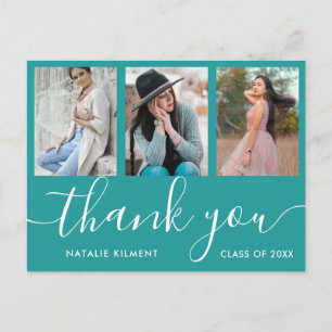 Cartão Postal De Anúncio Colagem de Fotos de Formatura Cartão de Agradecime