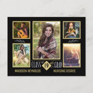 Cartão Postal De Anúncio Colagem de Fotos de Graduação do Ensino Médio e Fa