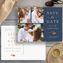 Cartão Postal De Anúncio Colagem de Fotos de Outono Casamento Save The Date