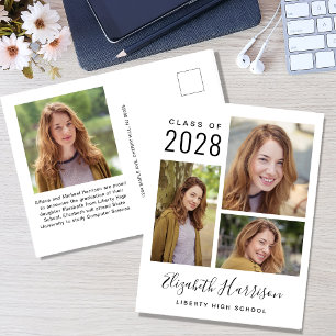 Cartão Postal De Anúncio Colagem de Fotos Moderna para Formatura