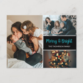 Cartão Postal De Anúncio Colagem de Fotos Personalizada da Família de Natal